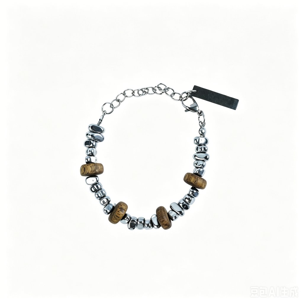 Agarwood Bracelet with Titanium Steel